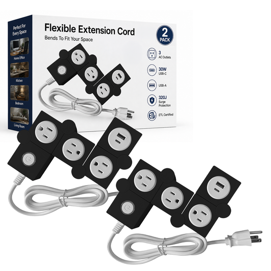 Flexible Extension Cord 2 Pack