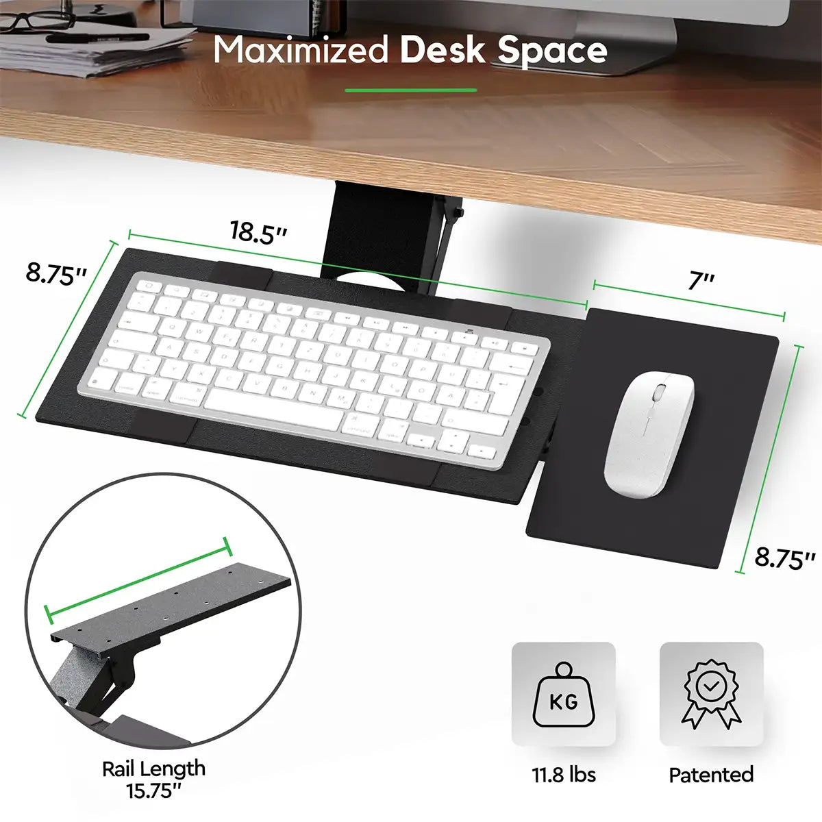 Maximize desk space, improve posture.