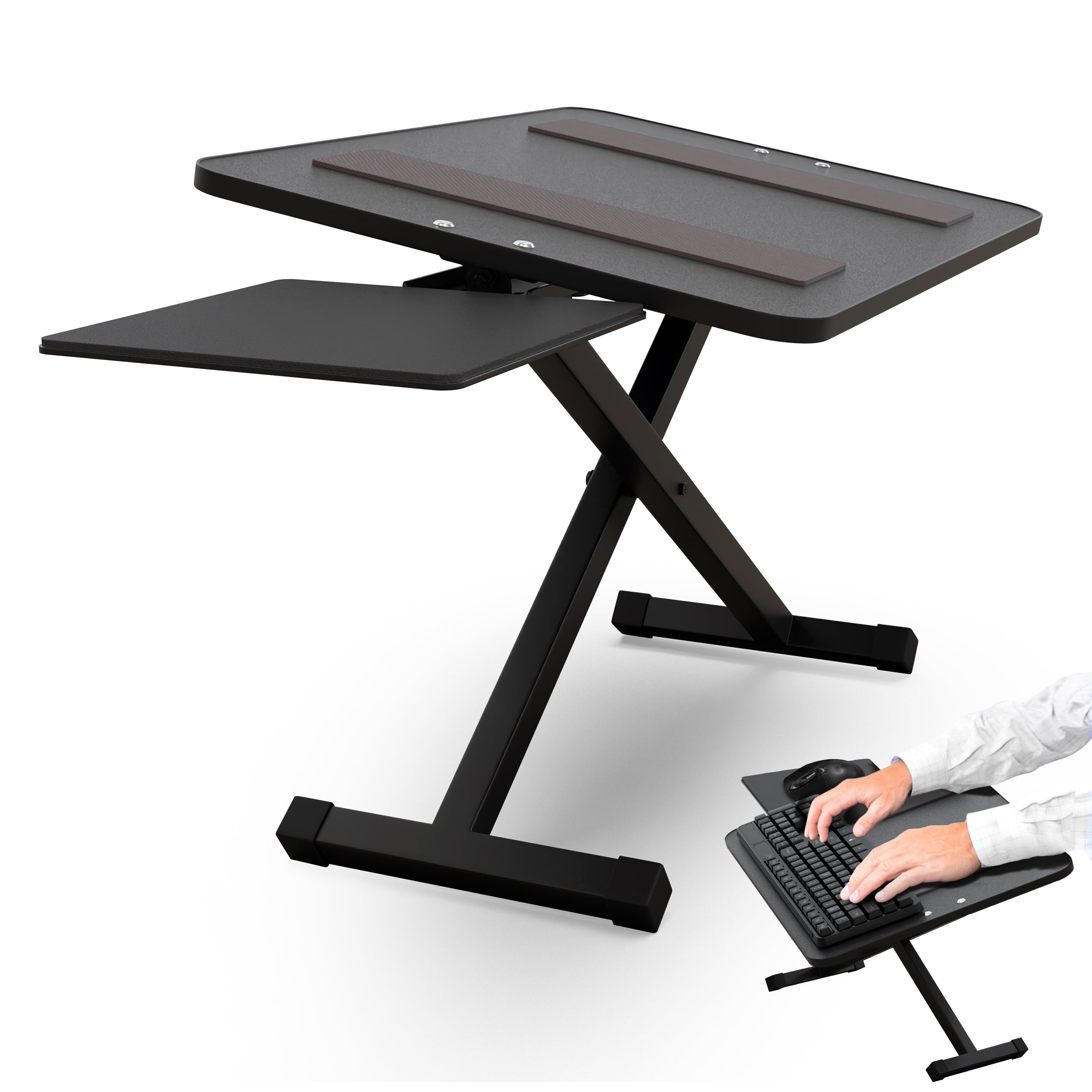 Uncaged Ergonomics KT2 Ergonomic Keyboard Tray - Raise Keyboards Above Desk  Height - Standing Desk Keyboard Tray - Negative Tilt - Black in the Office  Accessories department at