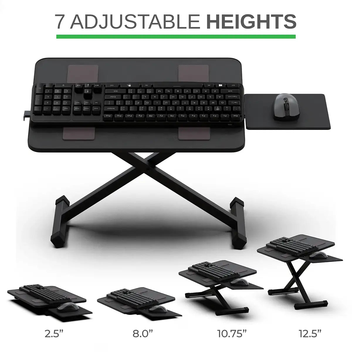 7 height adjustments for perfect ergonomic positioning.