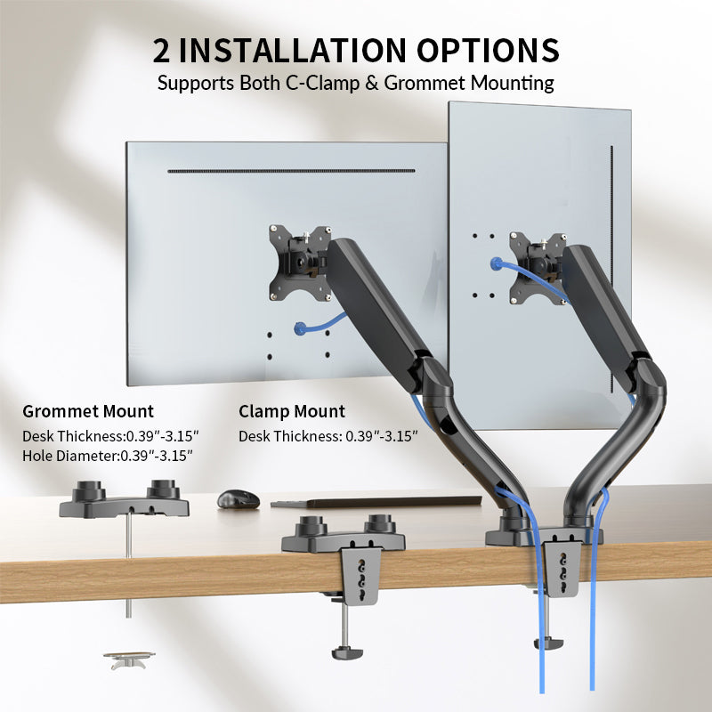 Designed for Every Desk—Clamp or Grommet Ready.