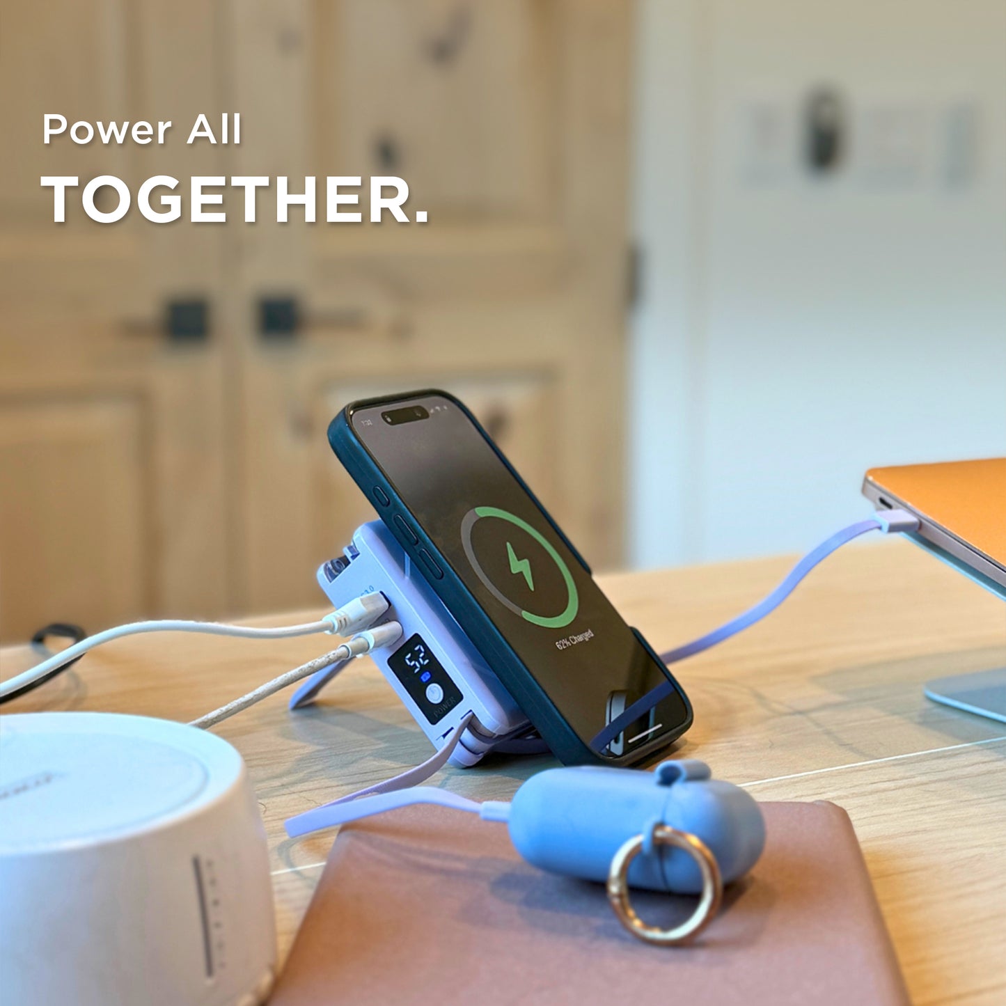 7-in-1 Power Bank | 10,000 mAh ETL Certified, Wireless & Built-In Cables