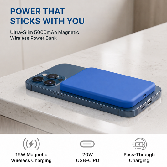 Ultra Slim 5000mAh Solid-State Magnetic Wireless Power Bank
