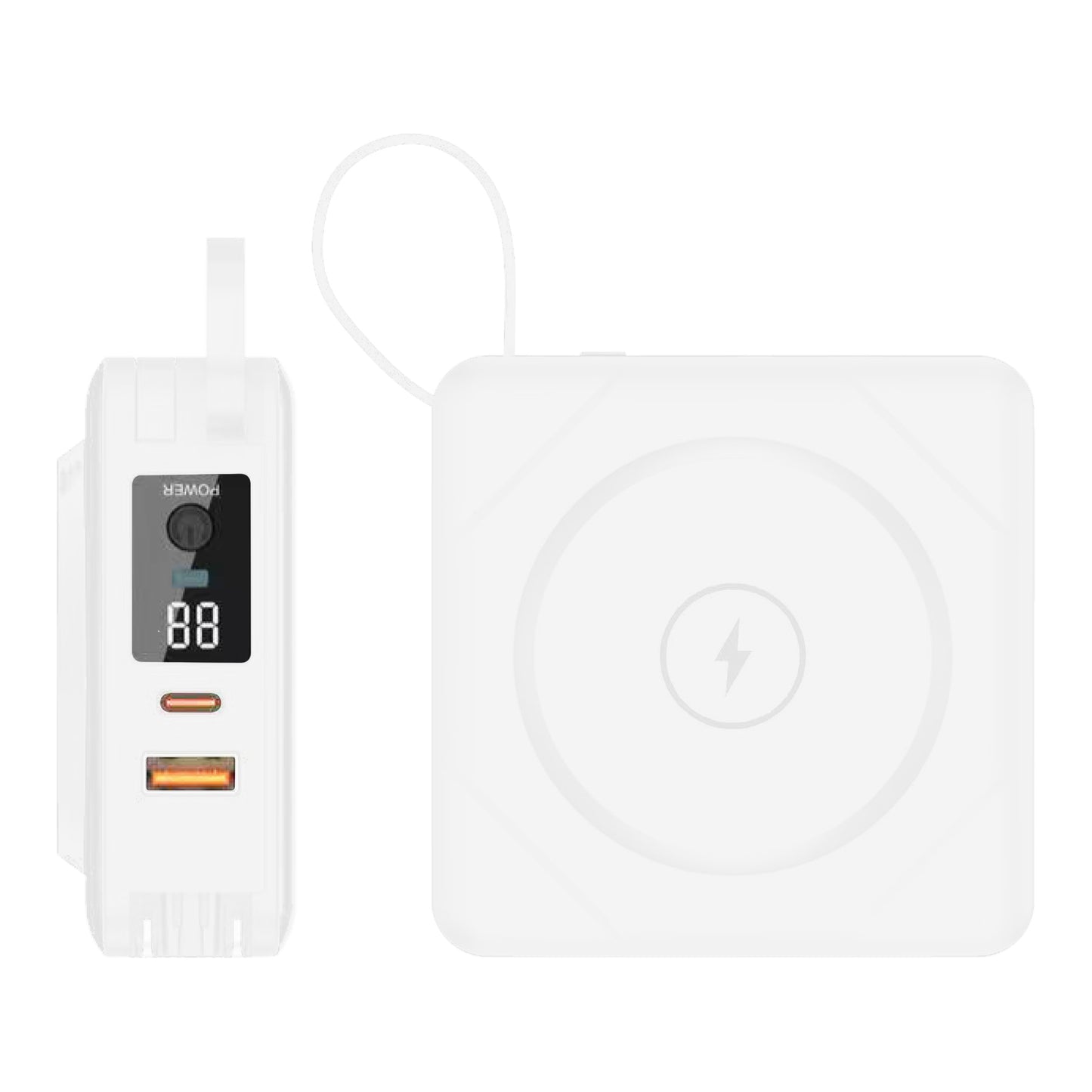 7-in-1 Power Bank | 10,000 mAh ETL Certified, Wireless & Built-In Cables