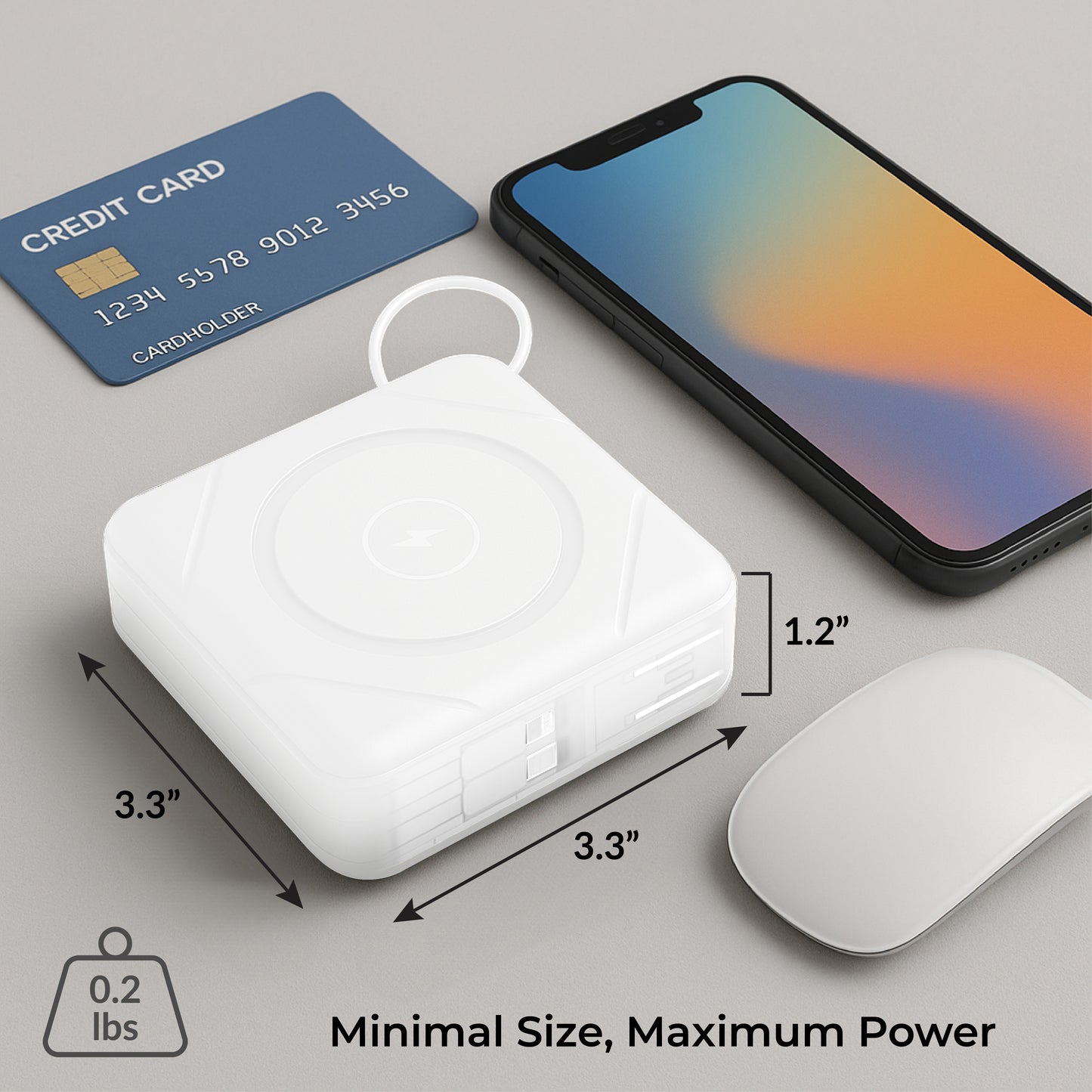 7-in-1 Power Bank | 10,000 mAh ETL Certified, Wireless & Built-In Cables