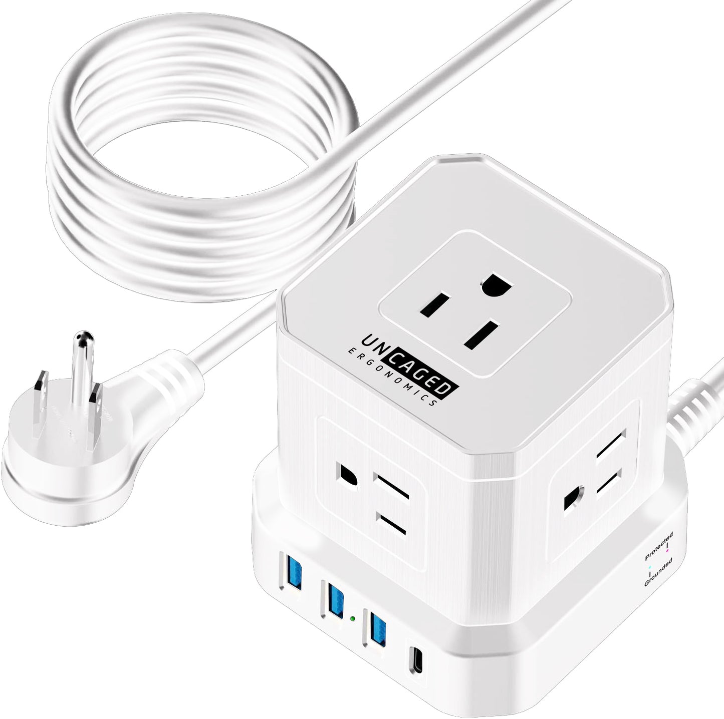 Power where you need it — 10ft long cable reaches far and wide.