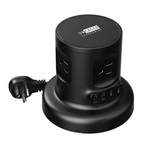 Retractable Power Strip | Clutter-Free Power Strip with USB-C Fast Charging