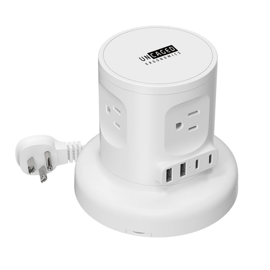 Retractable Power Strip | Clutter-Free Power Strip with USB-C Fast Charging