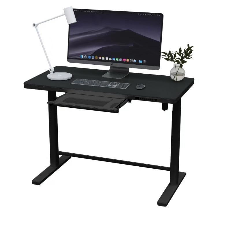A spacious glass desktop for all your essentials—room to work, create, and stay organized.