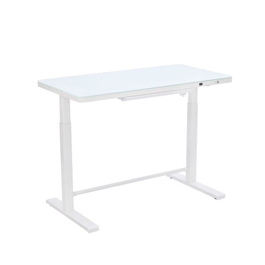 Pure sophistication—an elegant white glass desktop that elevates any workspace.