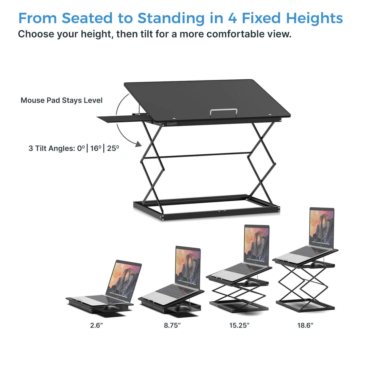 CD4 Adjustable Standing Desk Converter for Laptops