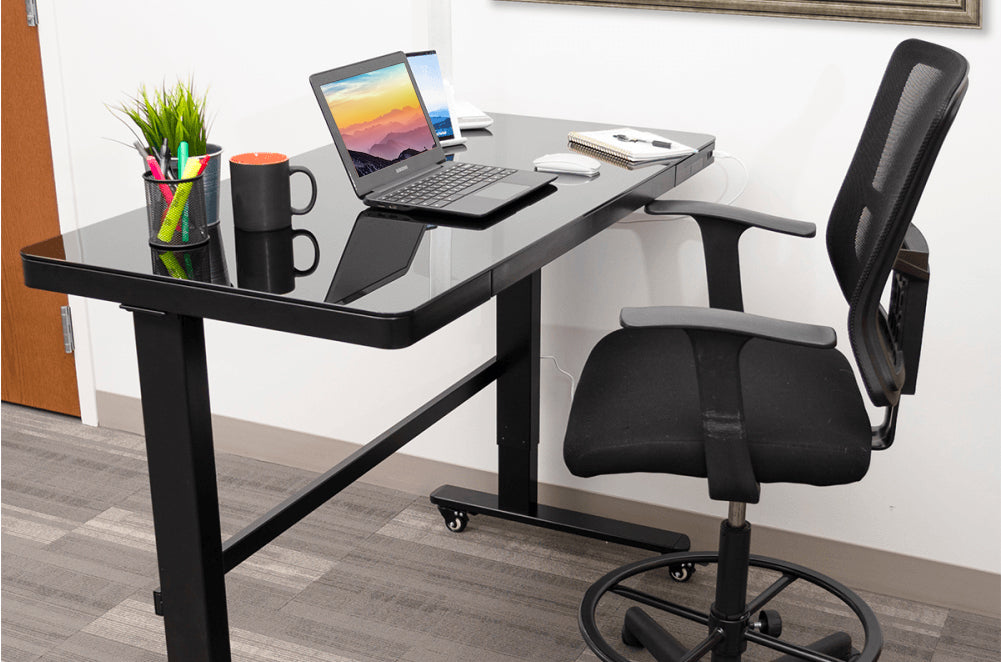 More than just a desk—an expansive glass surface that redefines elegance and functionality.