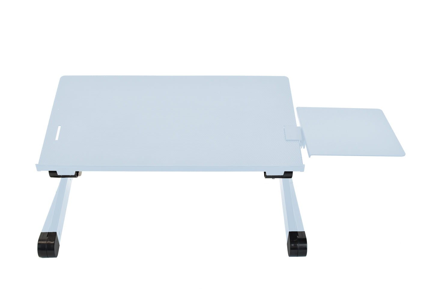 a light blue laptop stand for desk that is also an adjustable laptop lap desk