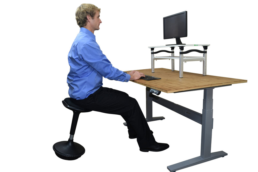 Wobble Stool (black) - seated office stool chair