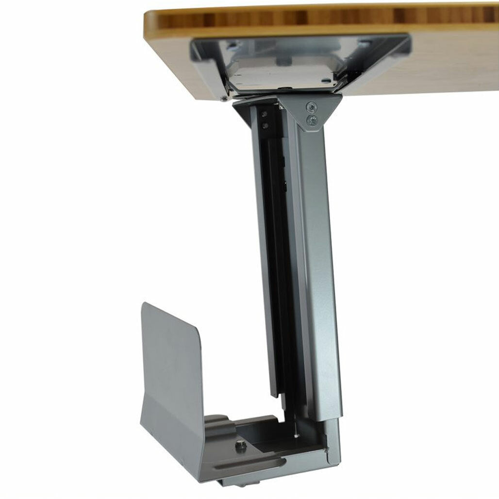 Under desk computer CPU holder swivel mount best standing desk accessories gray