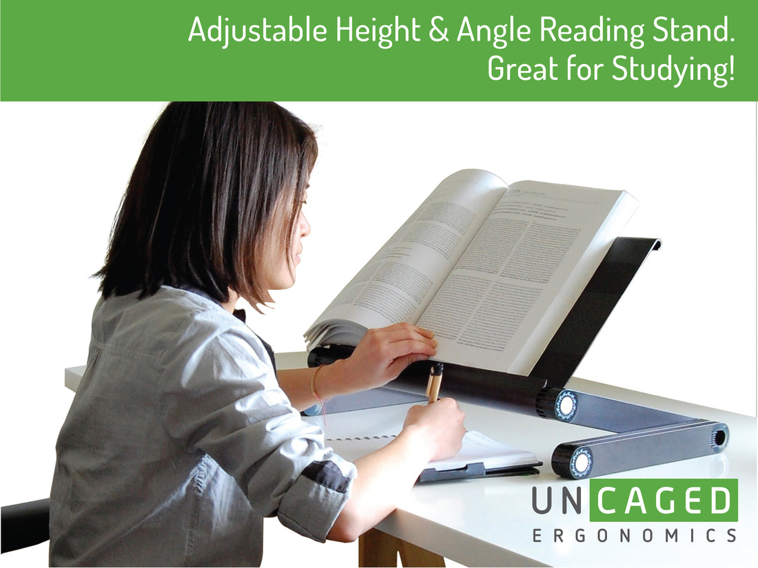 Make Studying Textbooks More Comfortable: Use an Ergonomic Reading Stand: Infographic