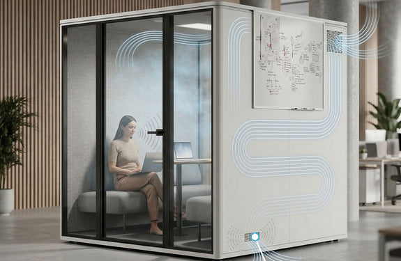 How Acoustic Baffles Help Office Pods Move Air Without Creating a Direct Sound Path