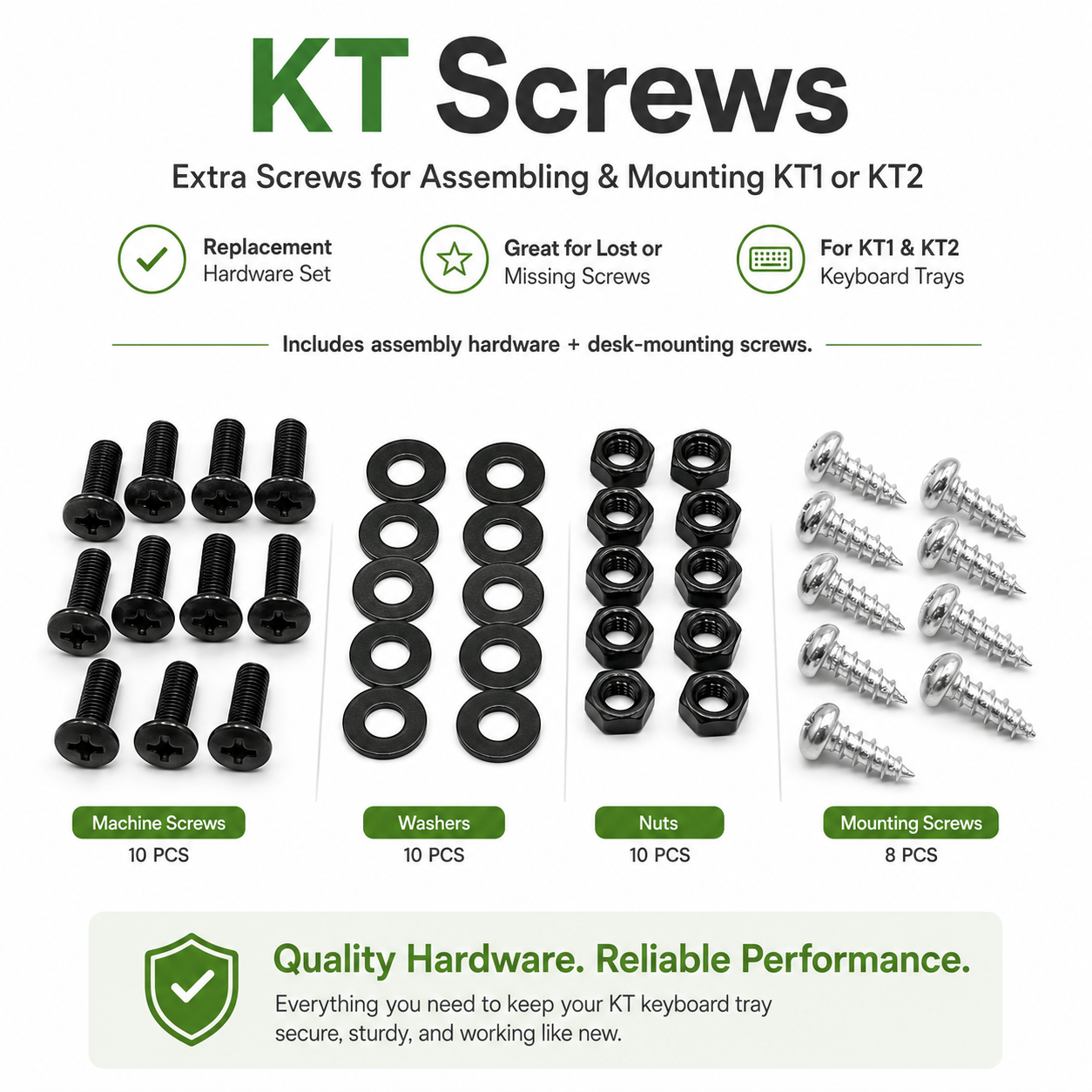 KT1 & KT2 Keyboard Tray Replacement Parts