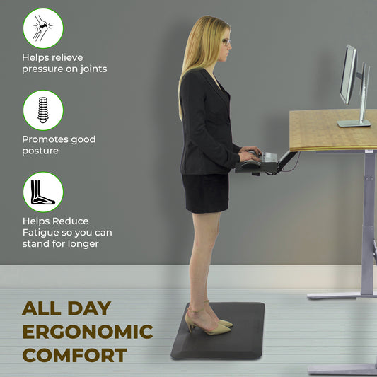 Premium Black Anti-Fatigue Comfort Mat for Standing Workstation Office Desk  Kitchen Active Standing Desk Mats Walking Pad Balance Cushion Floor Boards