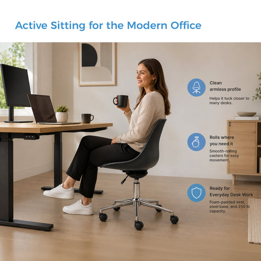 Active Task Chair with Wheels