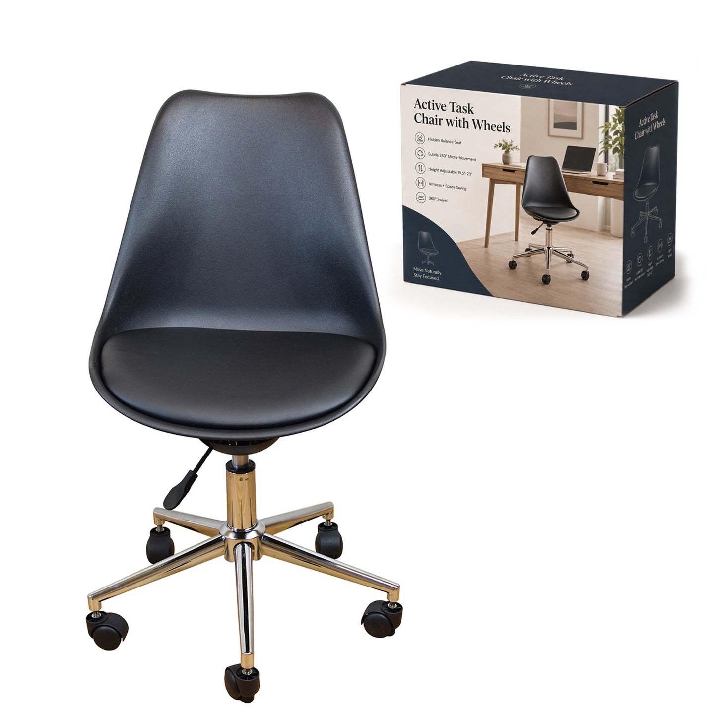 Active Task Chair with Wheels