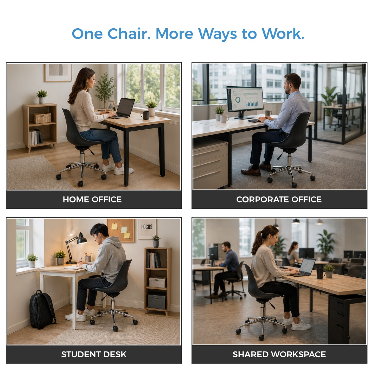 Active Task Chair with Wheels