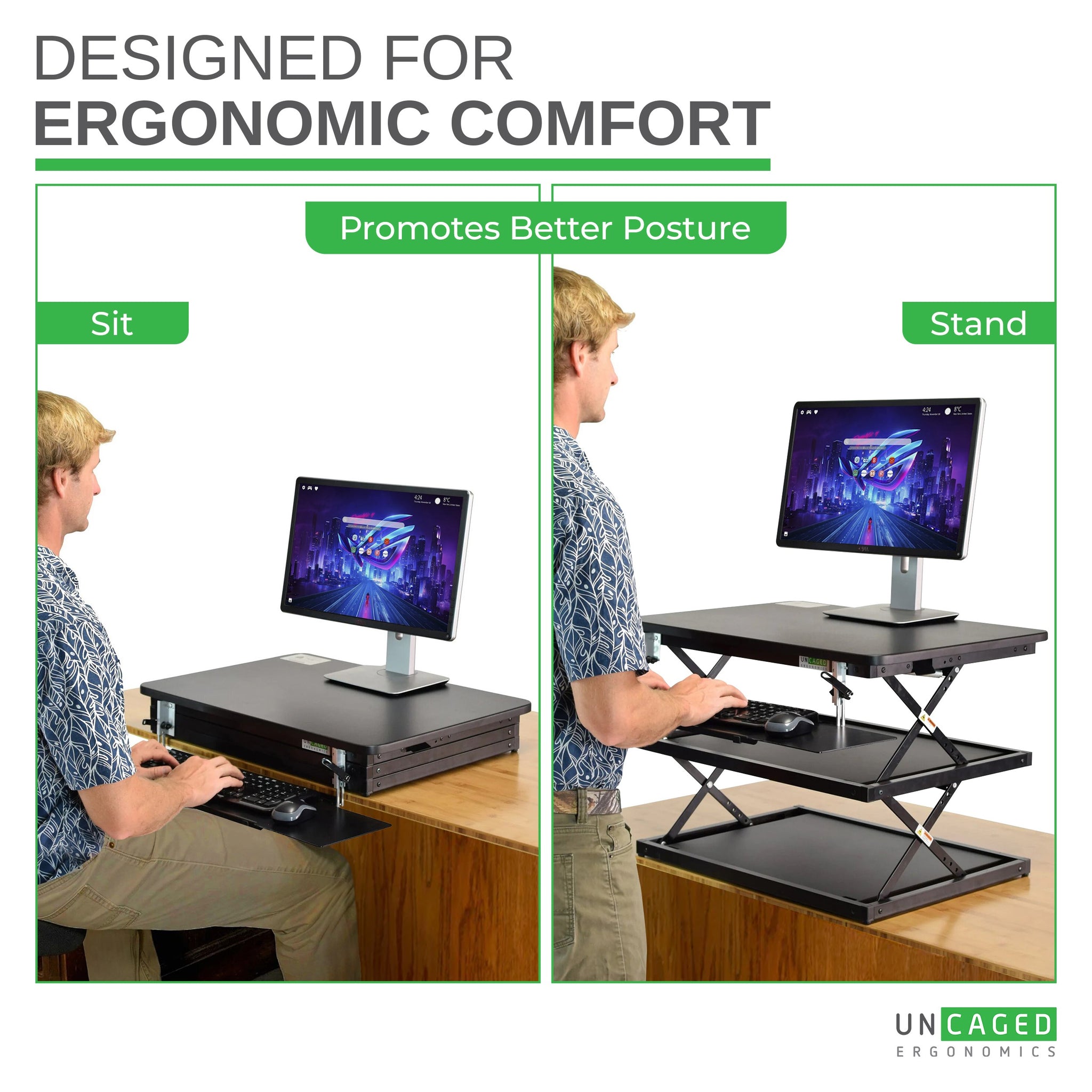 Tall Standing Desk Converter for Laptops & Single Monitors sit stand ...