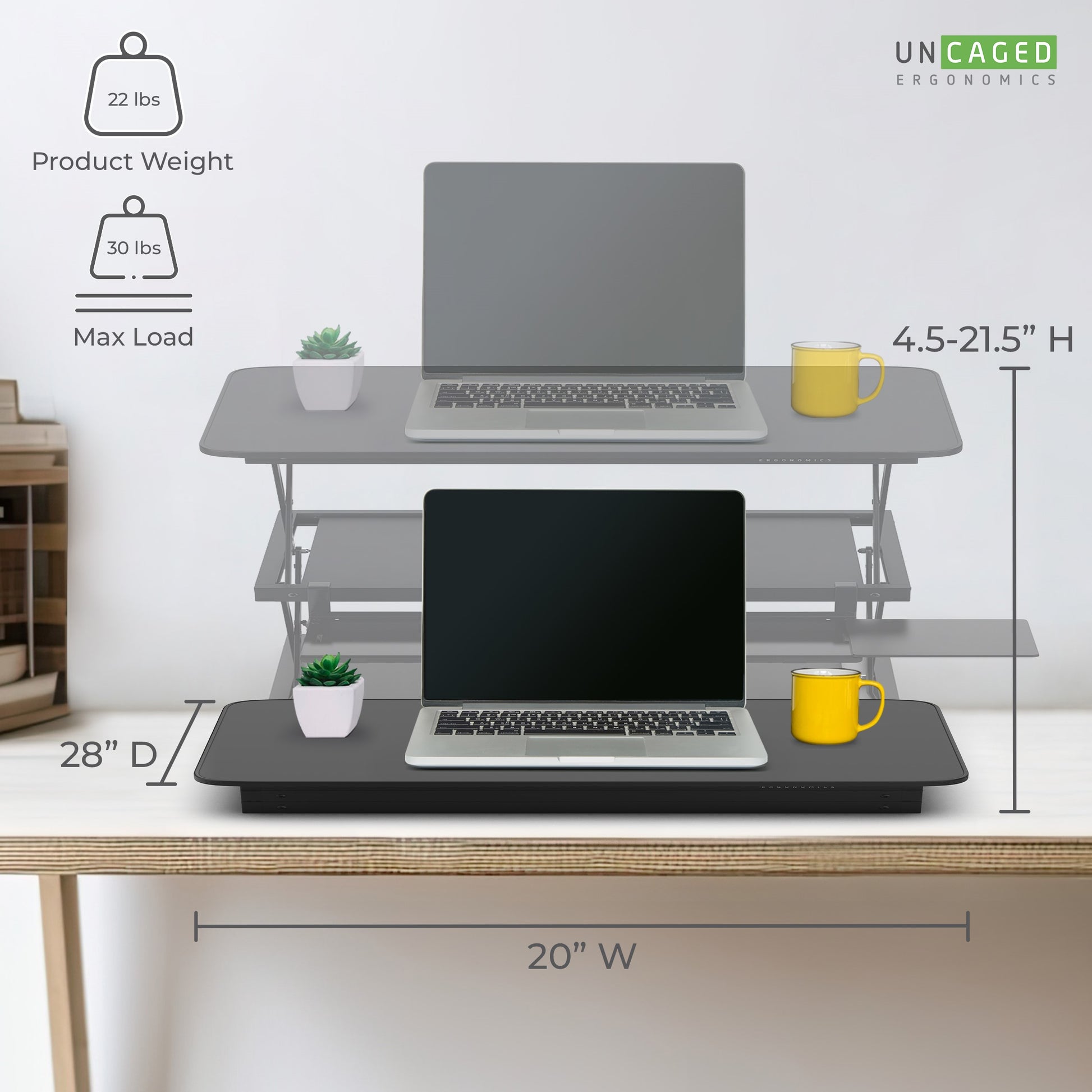 Stand Up Desk Converter - WorkUp - Standing Desk Converter