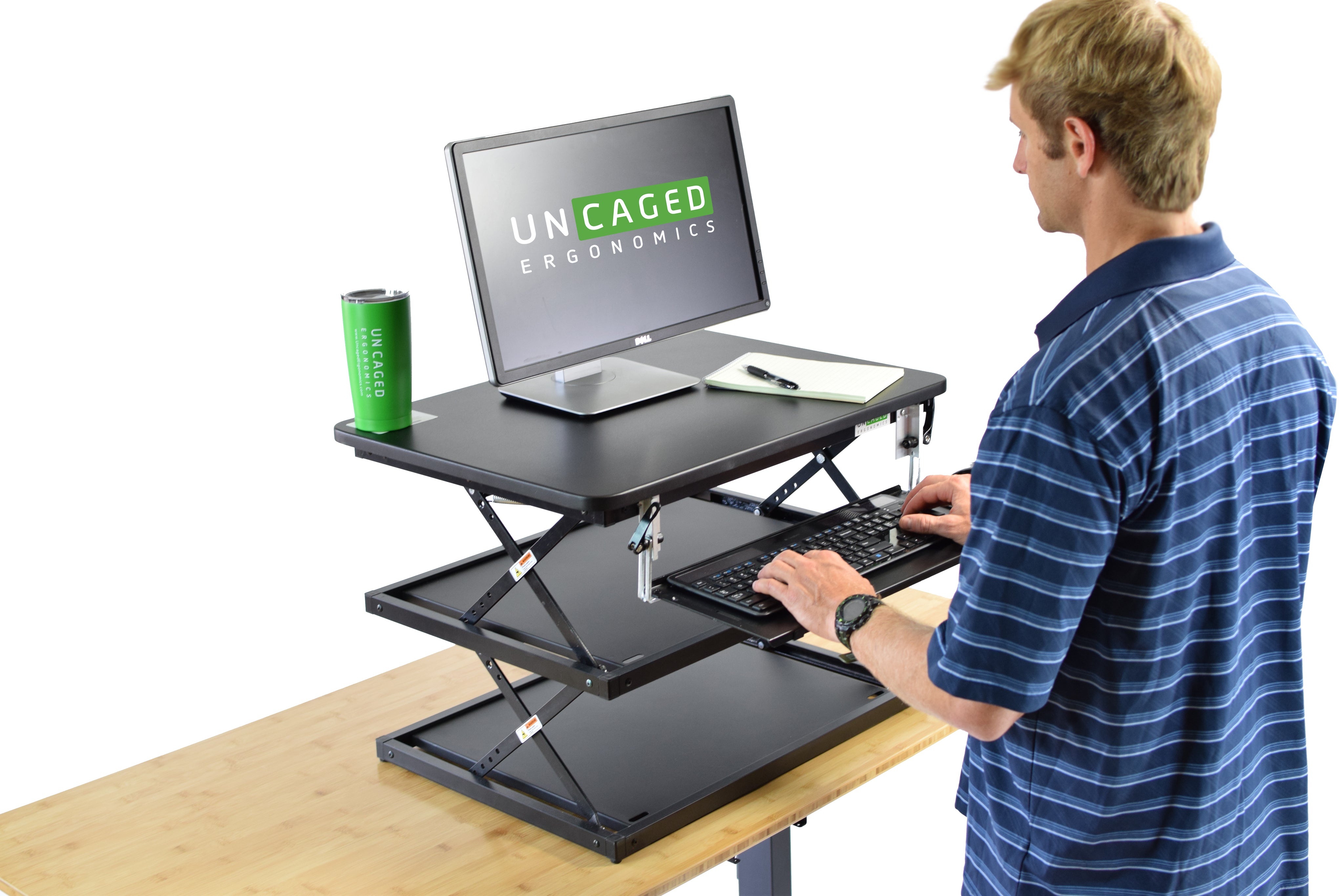 CHANGEdesk Standing Desk Converter | Compact, Tall, Adjustable Keyboard ...