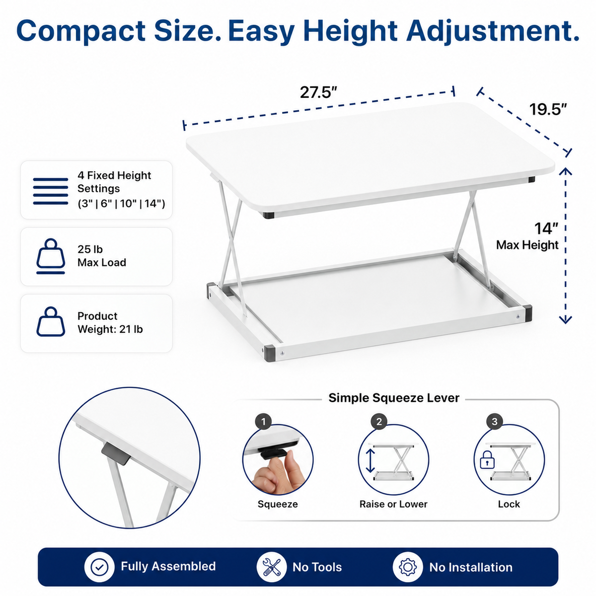 CHANGEdesk Mini Compact Standing Desk Converter
