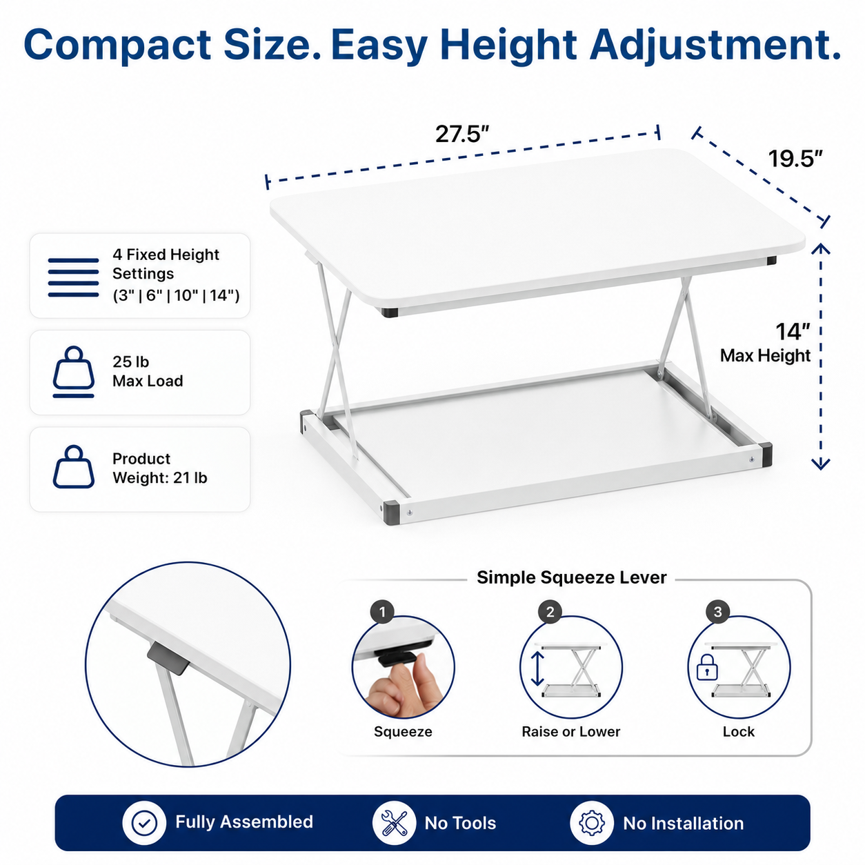 CHANGEdesk Mini Compact Standing Desk Converter