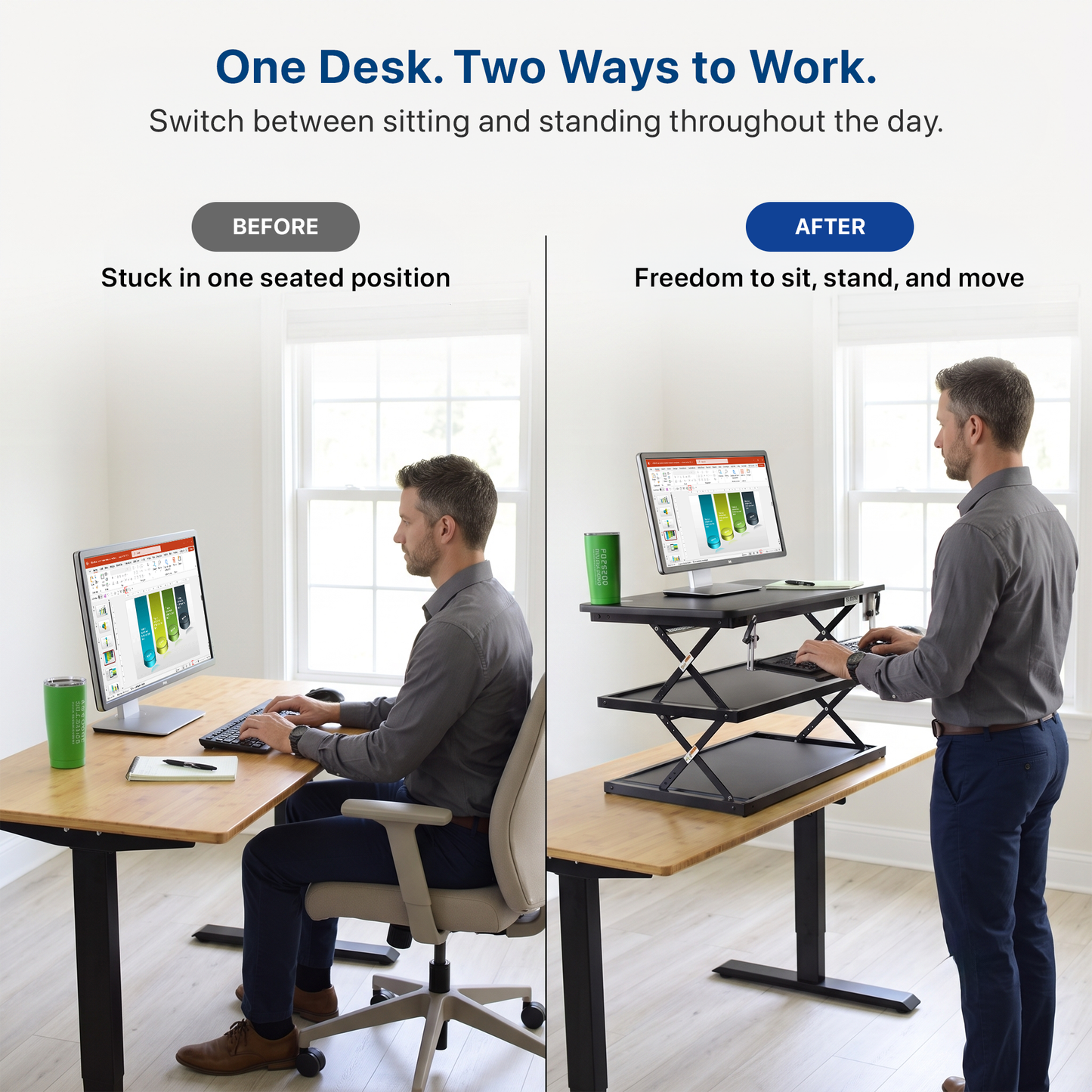 Tall Compact Standing Desk Converter
