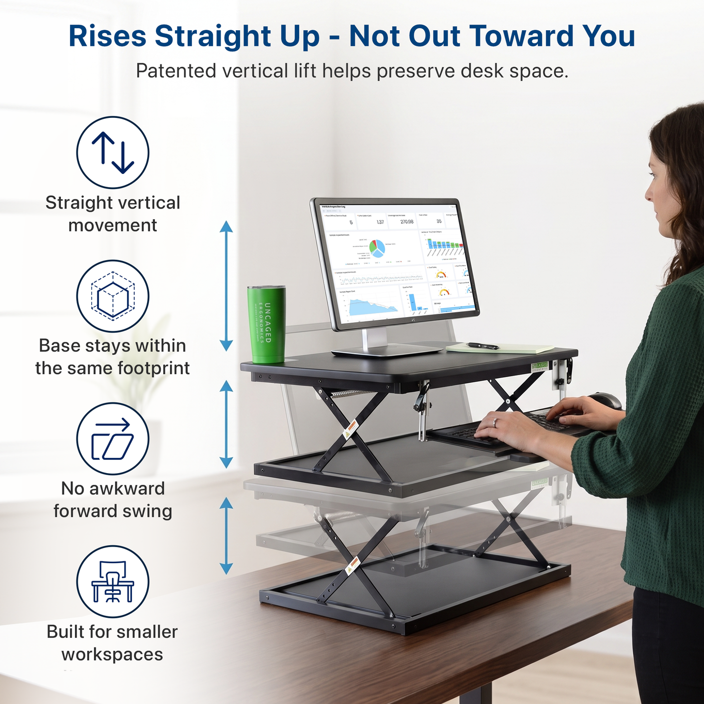 Tall Compact Standing Desk Converter
