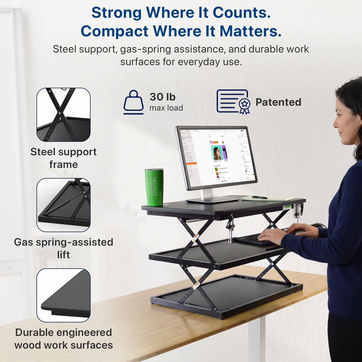 Tall Compact Standing Desk Converter