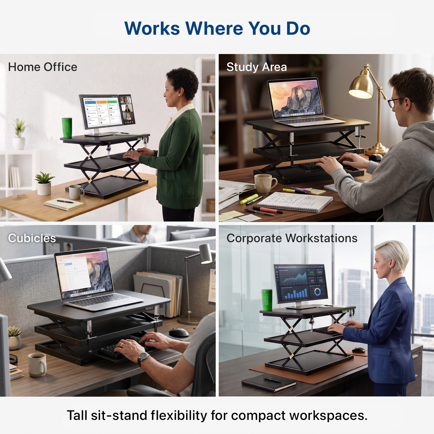 Tall Compact Standing Desk Converter
