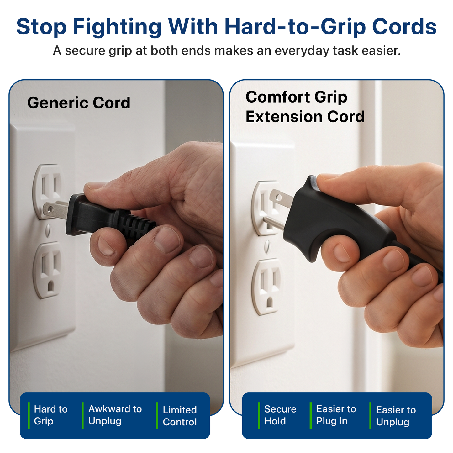 Comfort Grip 3-Outlet Extension Cord