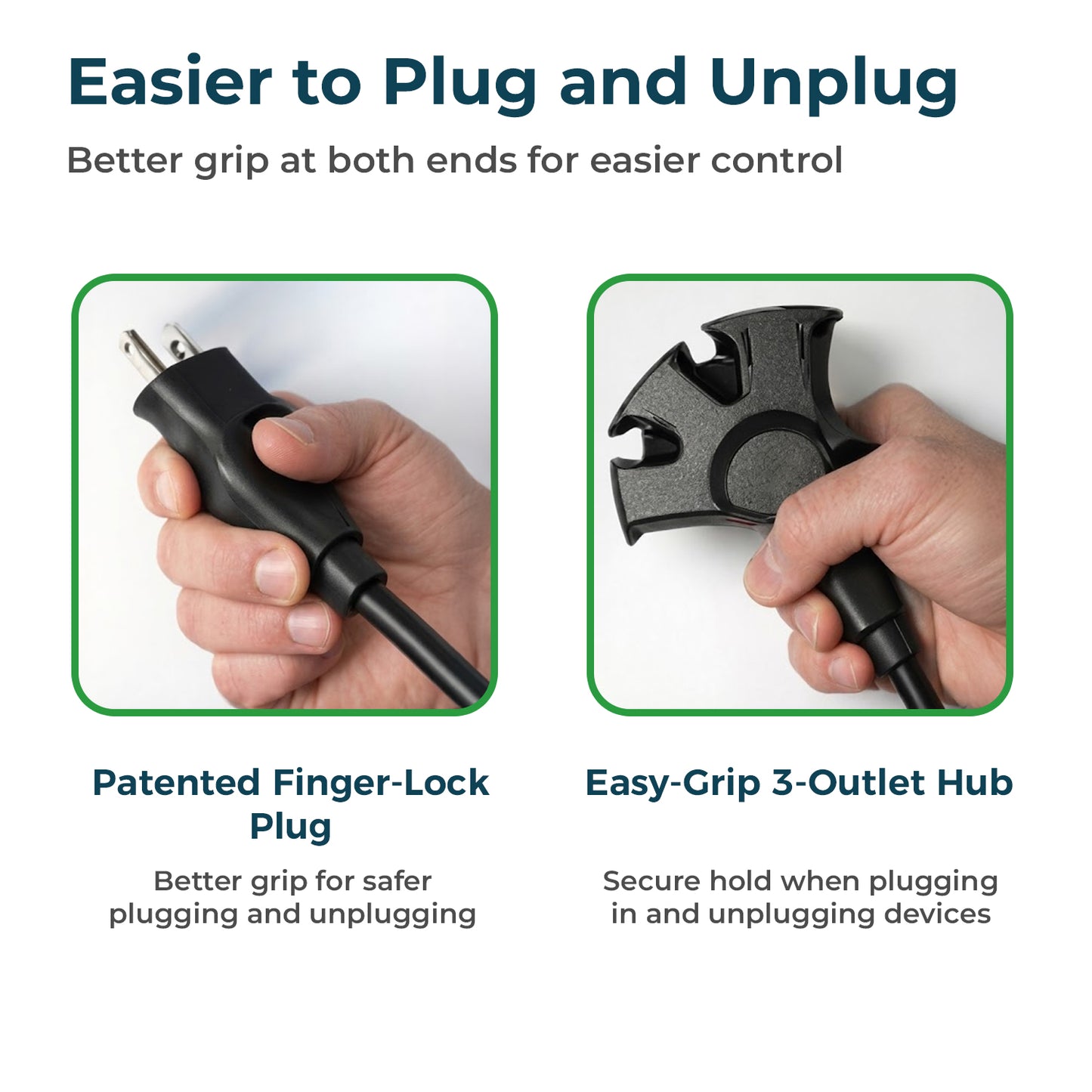Comfort Grip 3-Outlet Extension Cord