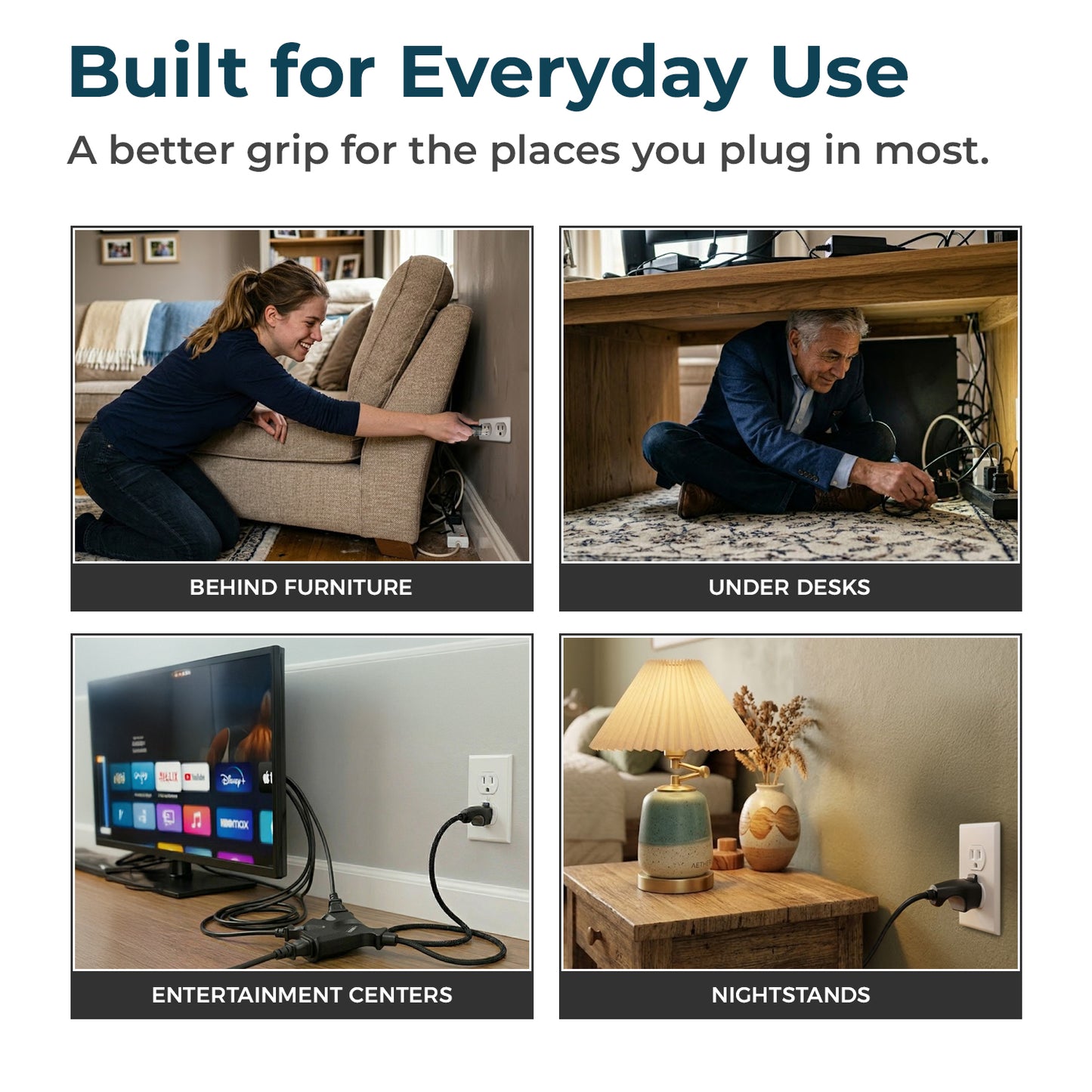 Comfort Grip 3-Outlet Extension Cord