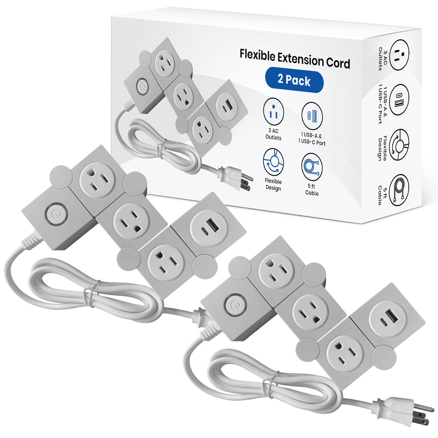 Flexible Power Strip – 2 Pack