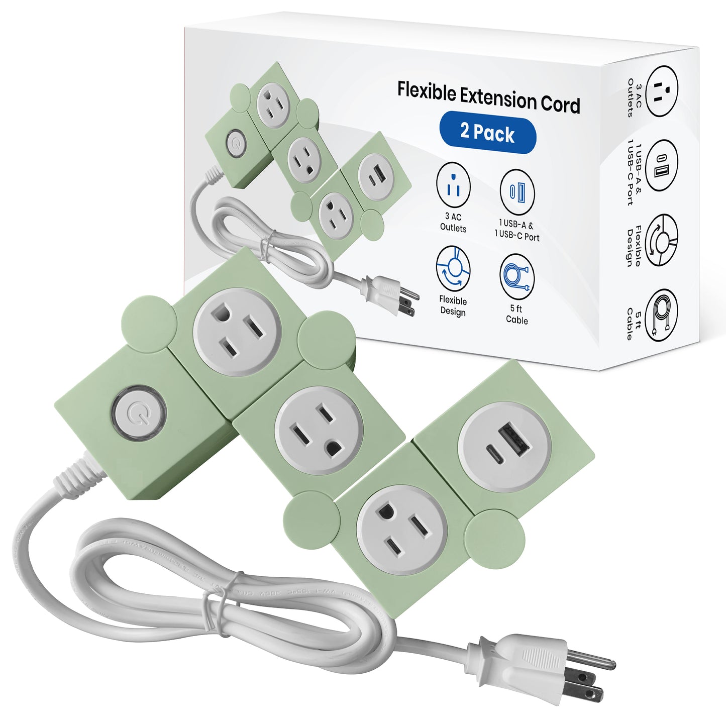 Flexible Power Strip – 2 Pack