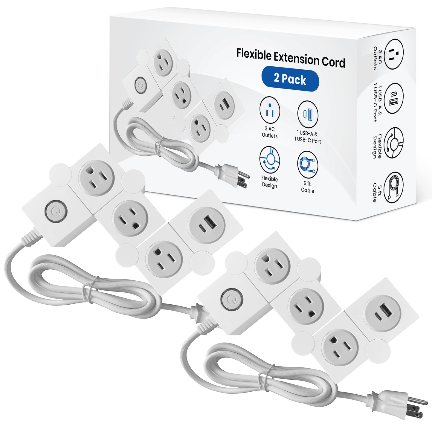 Flexible Power Strip – 2 Pack