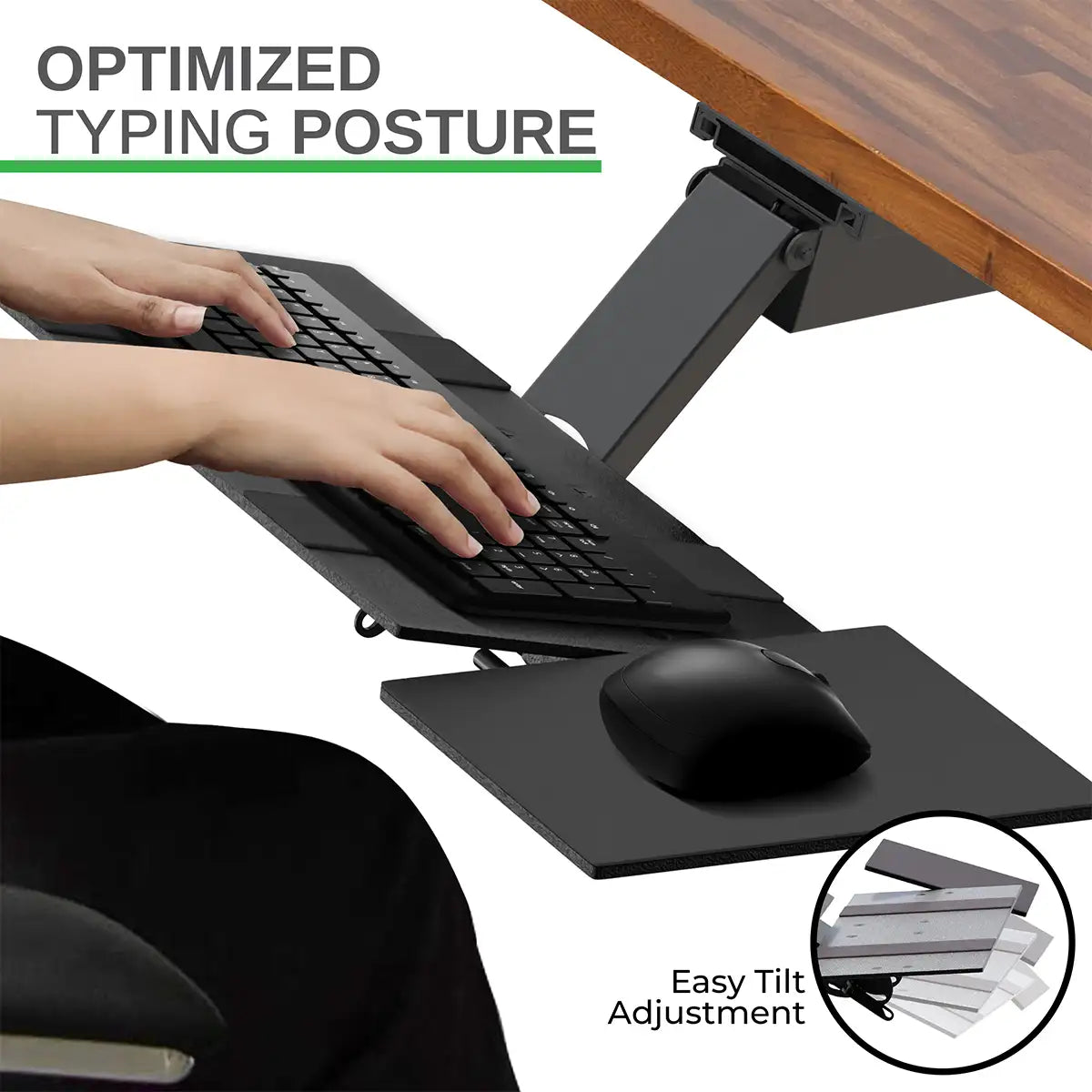 Improve posture for comfortable typing.