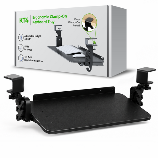 KT4 Clamp On Keyboard Tray Under Desk