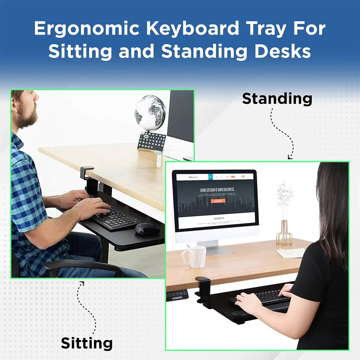 Perfect for Any Position – Adjust for sitting or standing use.