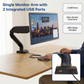 Single Monitor Arm with 2 USB Ports