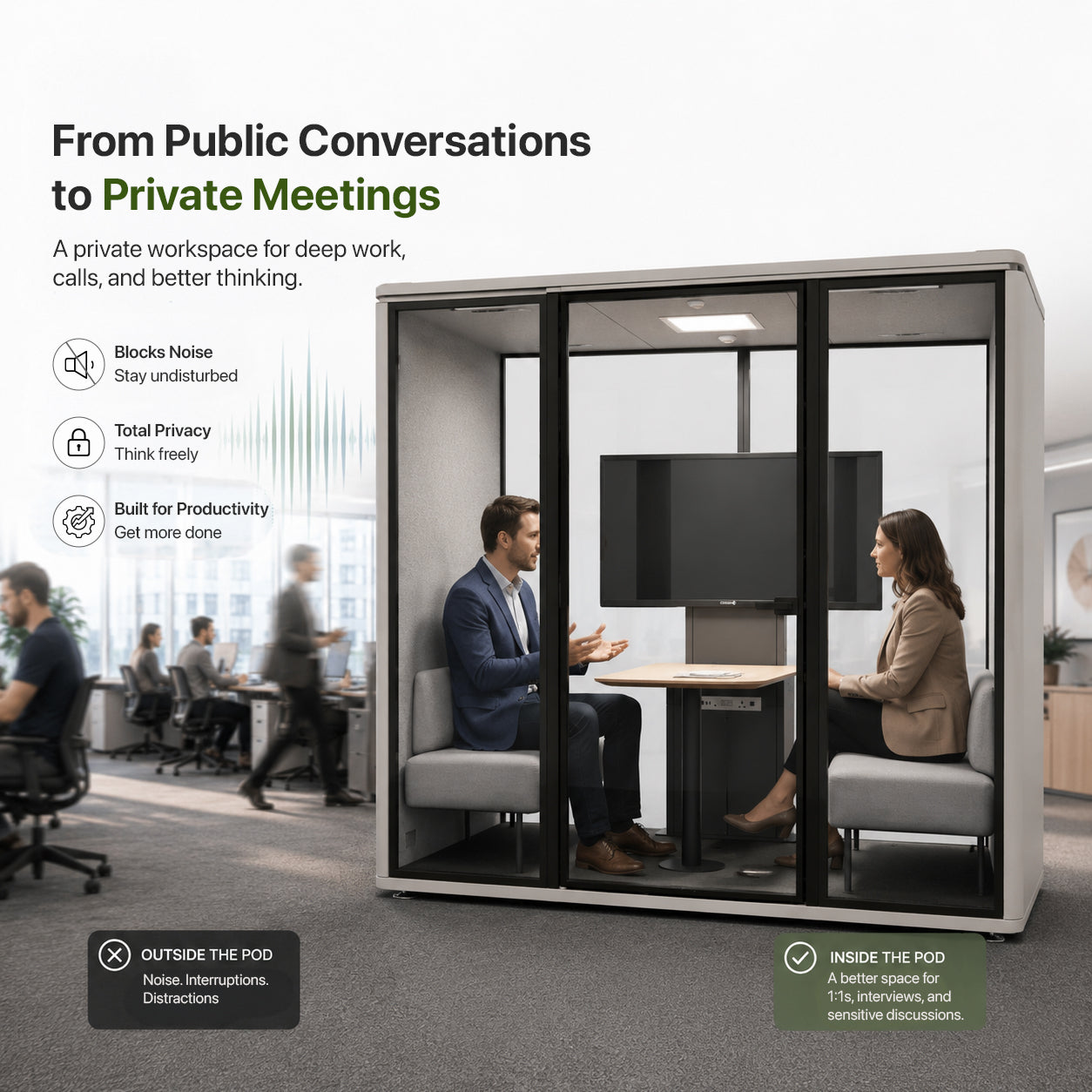 Office Pods for Calls, Focus and Meetings
