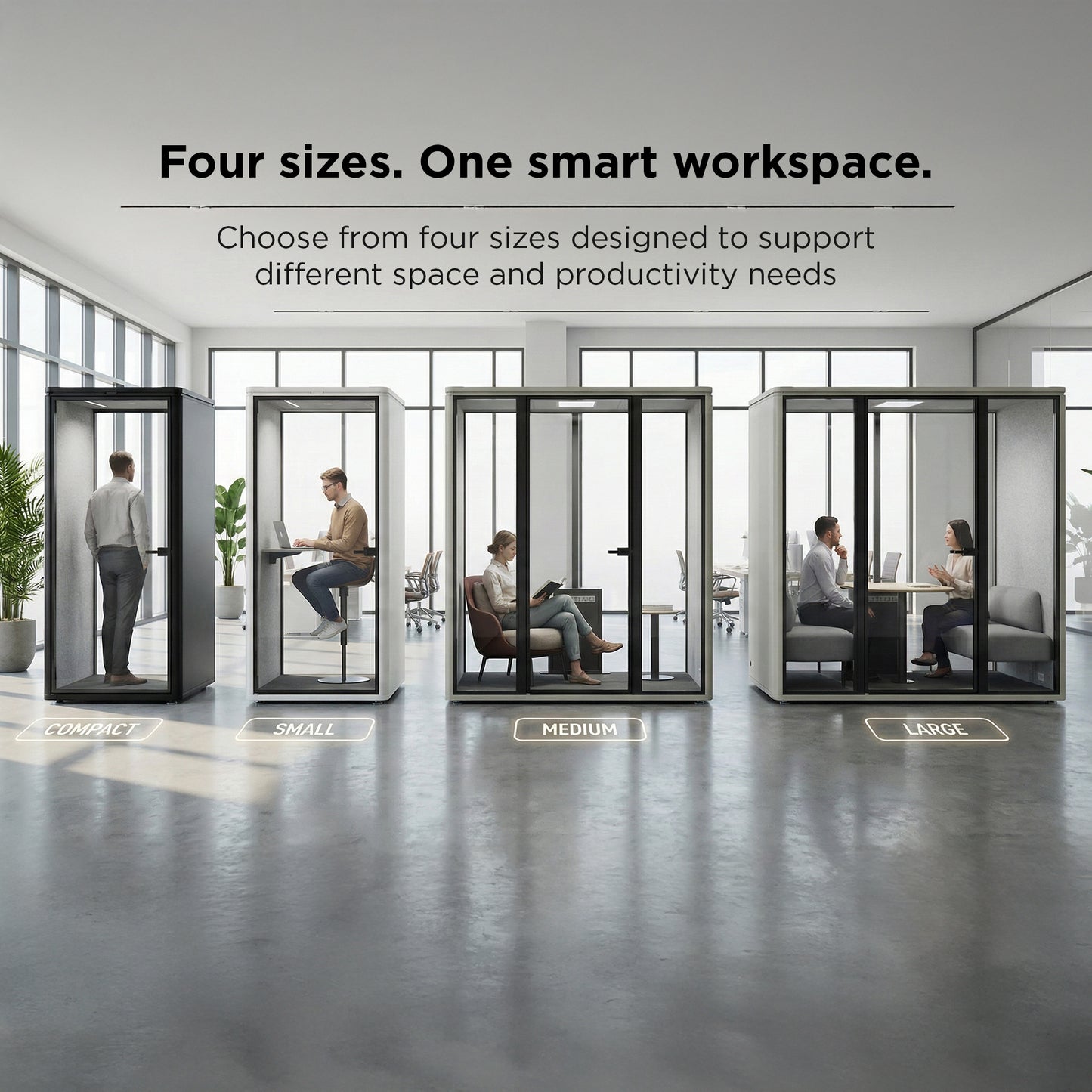 Office Pod – Soundproof Work & Meeting Booths (4 Sizes)