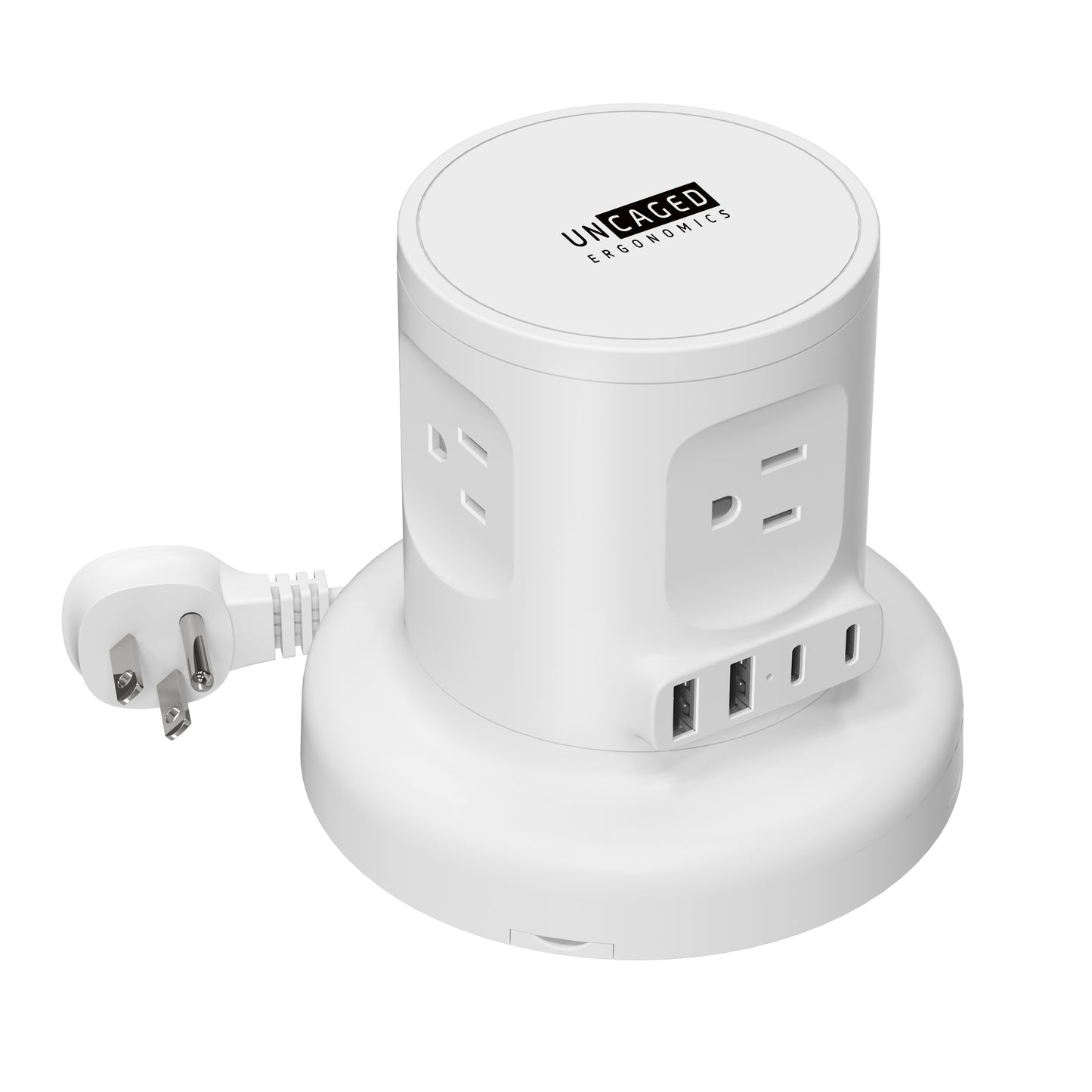 Retractable Power Strip | Clutter-Free Power Strip with USB-C Fast Charging