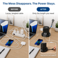 Retractable Power Strip with USB-C and 6ft Retractable Cord