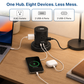 Retractable Power Strip with USB-C and 6ft Retractable Cord